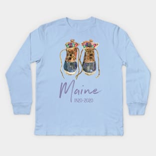 Maine Hiking Boots Outdoor Bicentennial 200th Anniversary Kids Long Sleeve T-Shirt